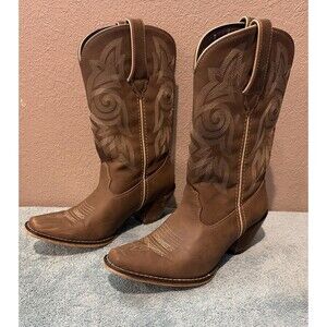 DURANGO AMERICAN WESTERN KHAKI COWGIRL BOOTS DRD0208 WOMEN SIZE 7.5 M